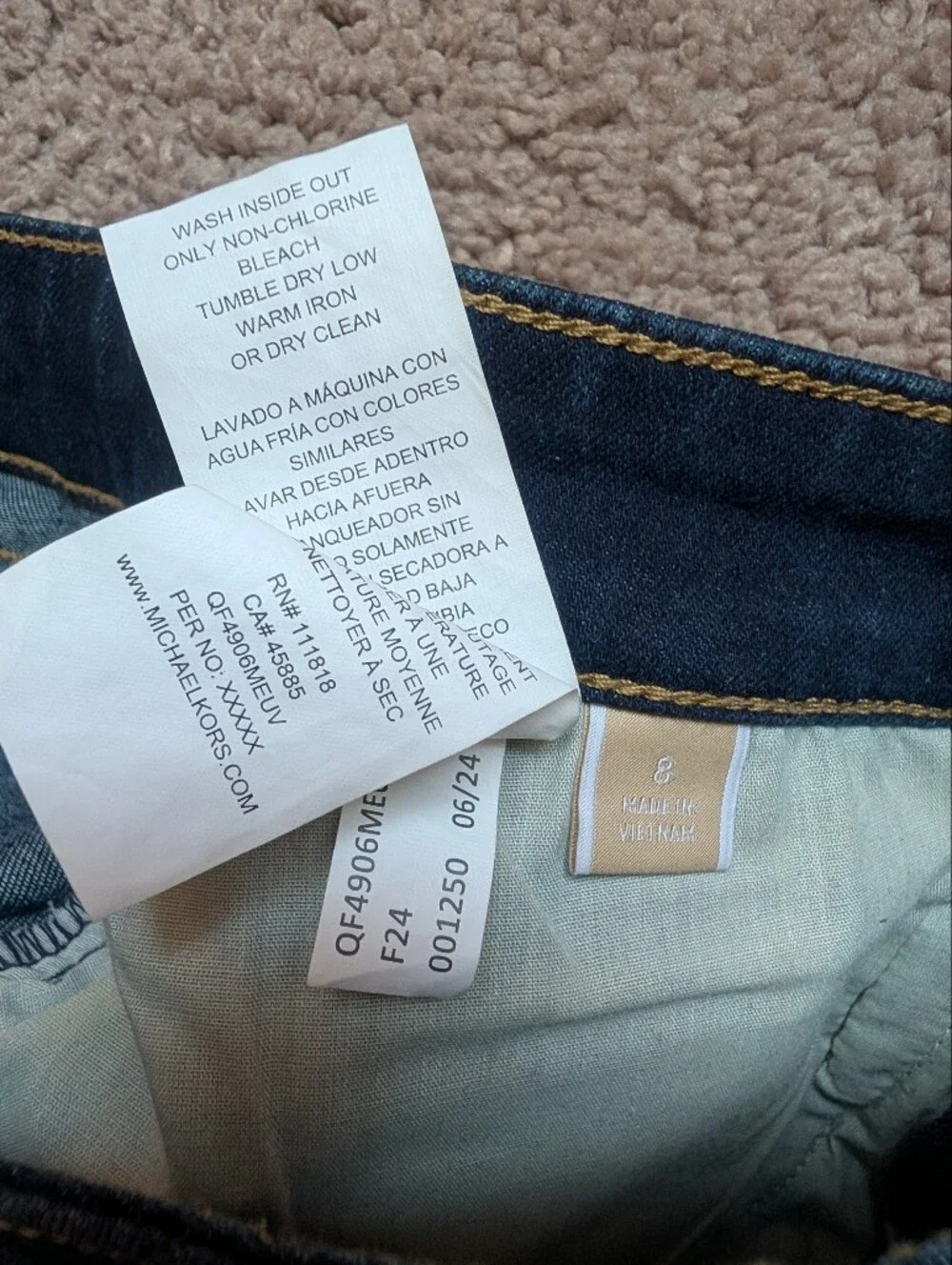 Michael Kors Women's Dark Blue Straight-Leg Jeans